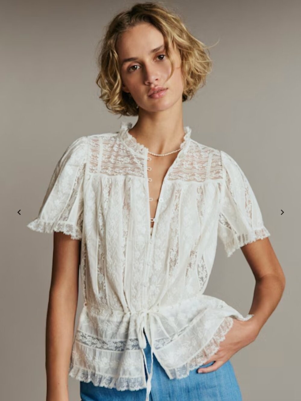 NWT Sezane Shenali Shirt Ecru - Size 10